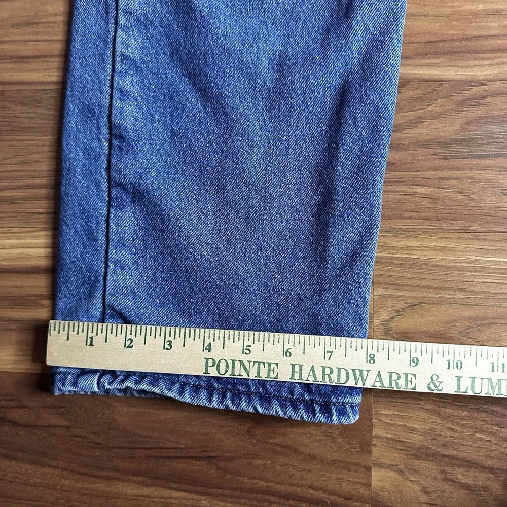 LL Bean Flannel Lined Jeans Mens 34x34 Blue Classic Fit Straight Leg Denim